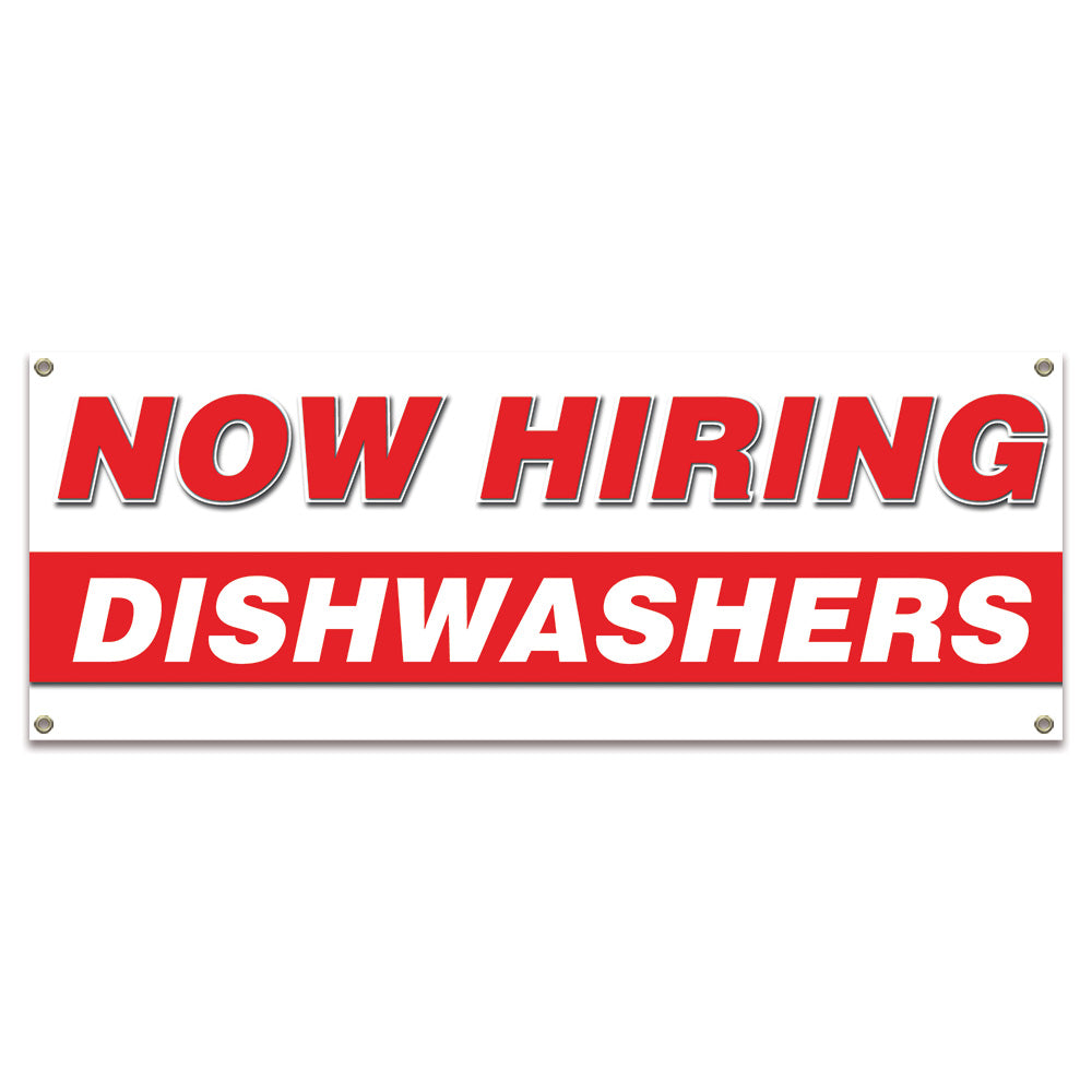 Now Hiring Dishwashers Banner