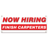 Now Hiring Finish Carpenters Banner