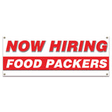 Now Hiring Food Packers Banner