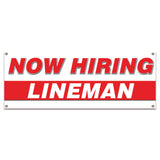 Now Hiring Lineman Banner