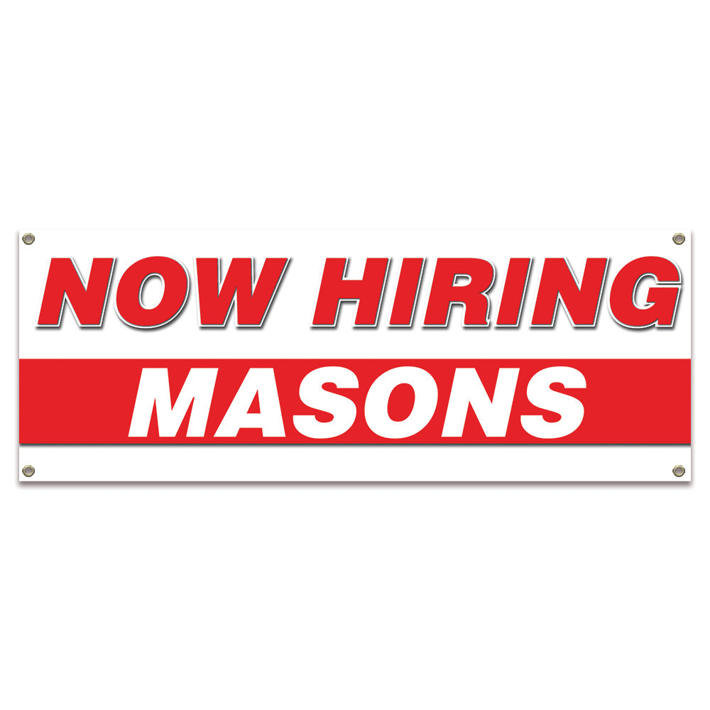Now Hiring Masons Banner