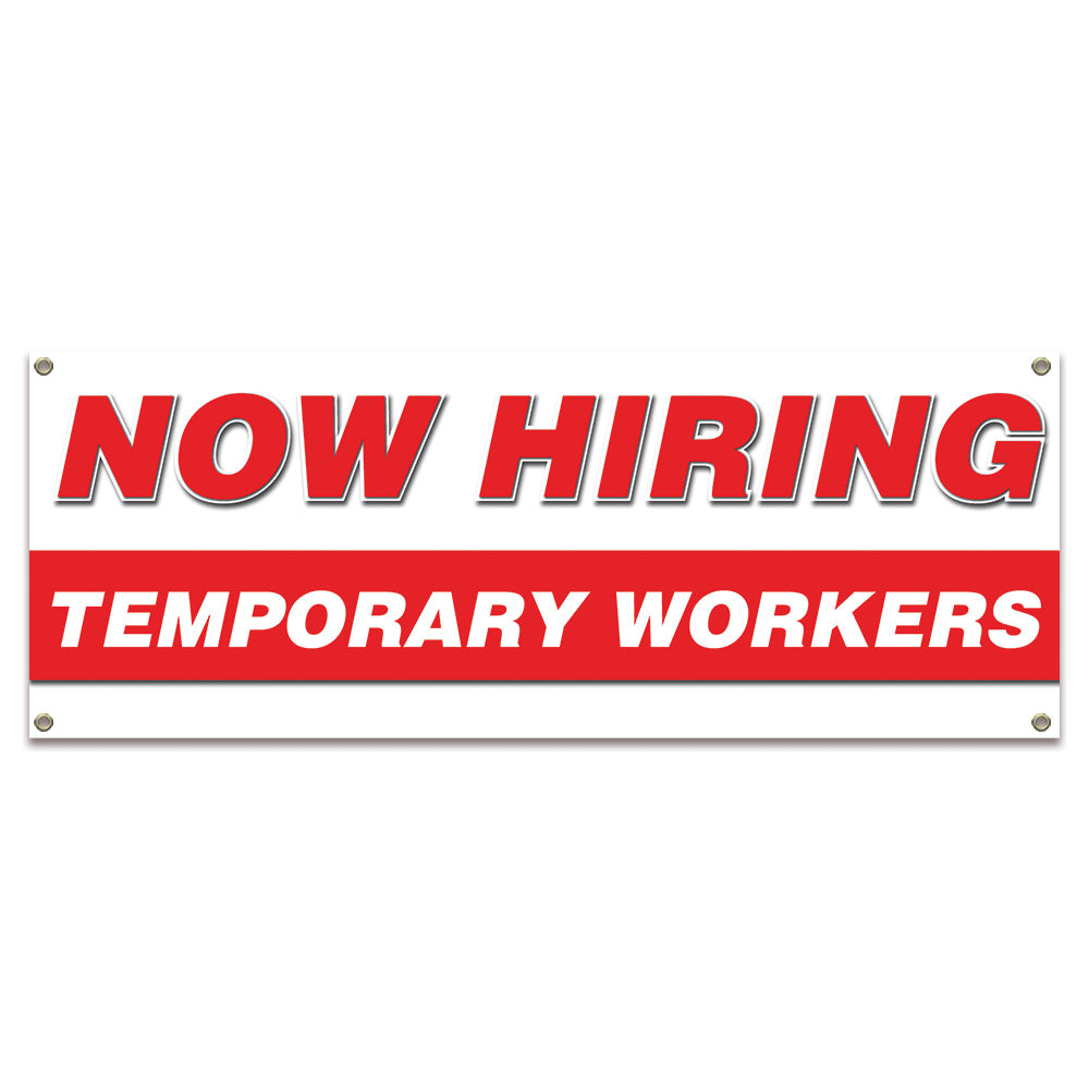 Now Hiring Temporary Workers Banner