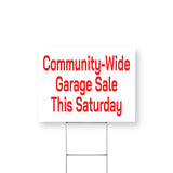 Community Wide Garage Sale This Saturday