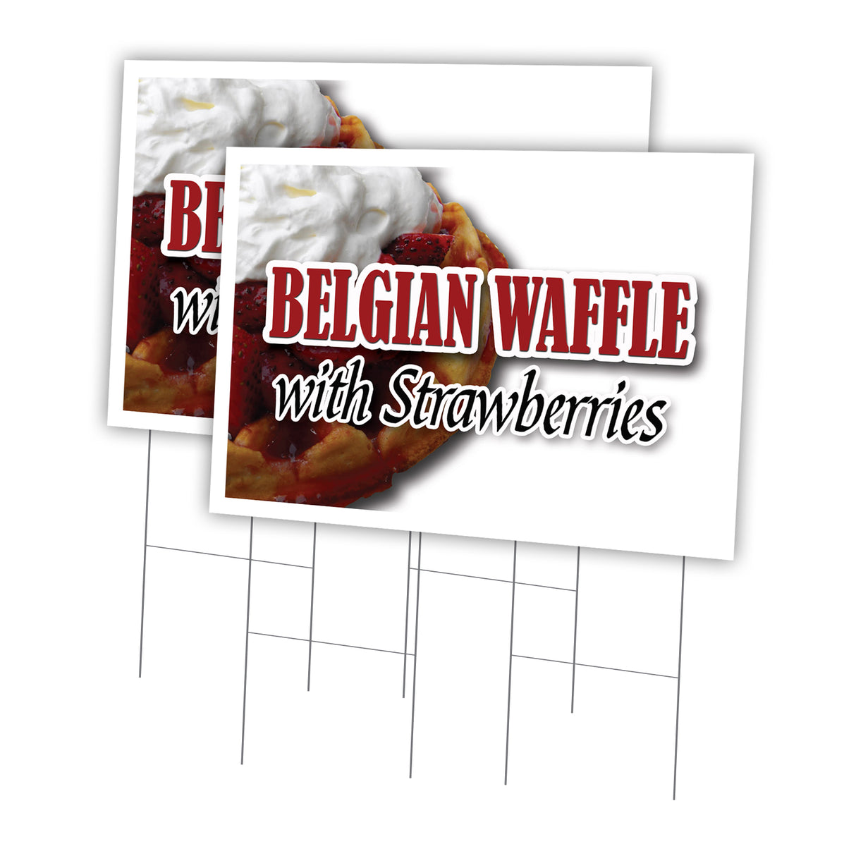 BELGIAN WAFFLE WITH STRAWBERRIES