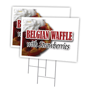 BELGIAN WAFFLE WITH STRAWBERRIES