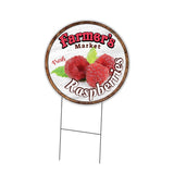 Farmer's Market Raspberries Circle