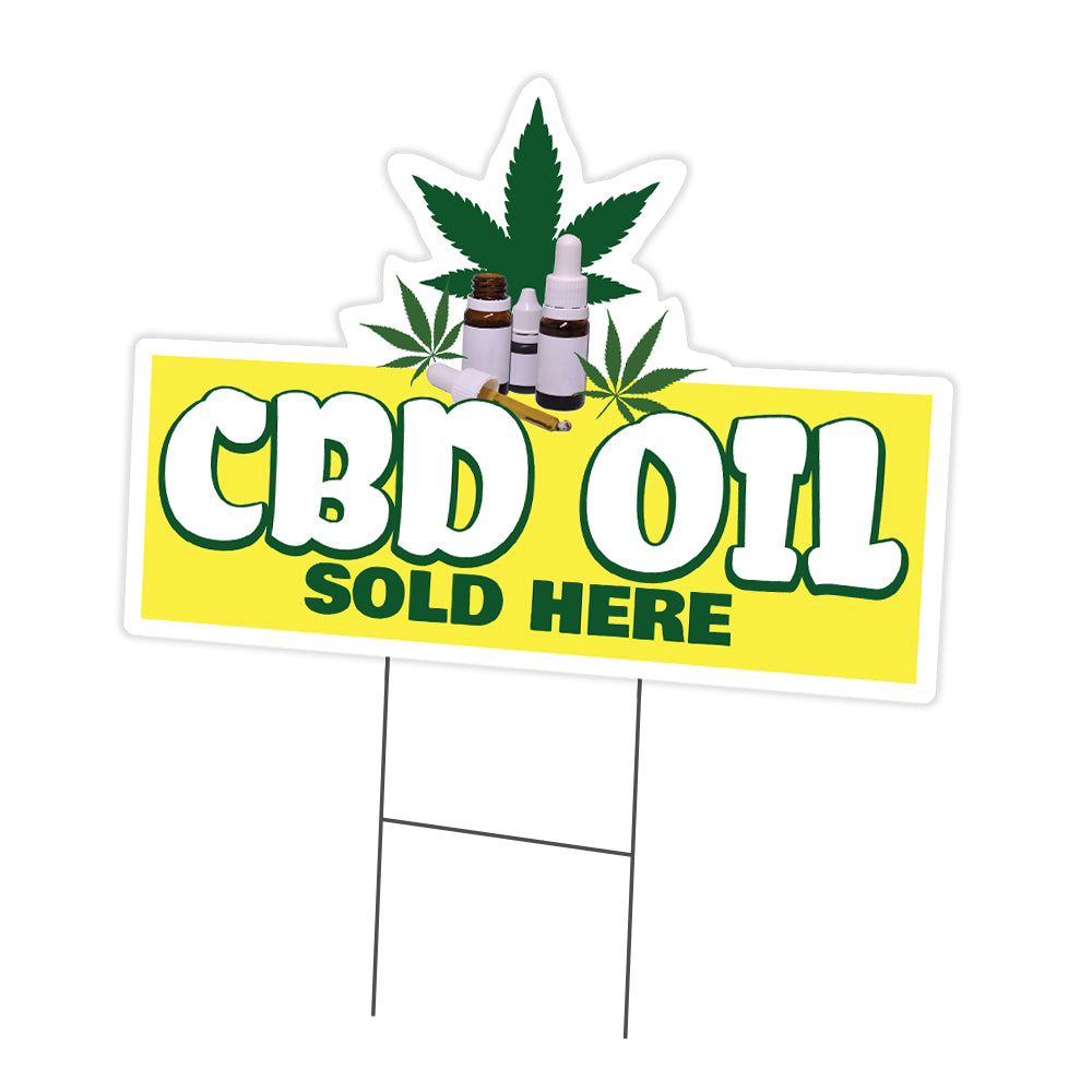 CBD Oil Sold Here Die Cut