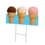 Three Ice Cream Cones
