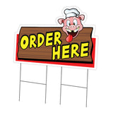 Order Here Pig Sign Die Cut