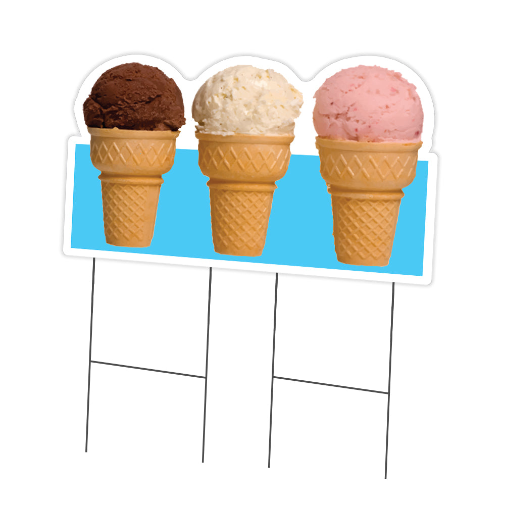 Three Ice Cream Cones