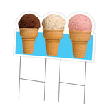 Three Ice Cream Cones