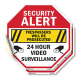 Security Alert Trespassers Will Be Prosecuted 24 Hour Video Surveillance