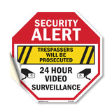Security Alert Trespassers Will Be Prosecuted 24 Hour Video Surveillance