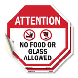 Attention No Food or Glass Allowed