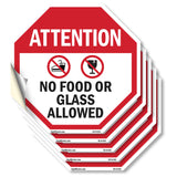 Attention No Food or Glass Allowed