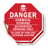 Danger Chemical Storage Authorized Persons Only in Case of Fire Use Extreme Caution