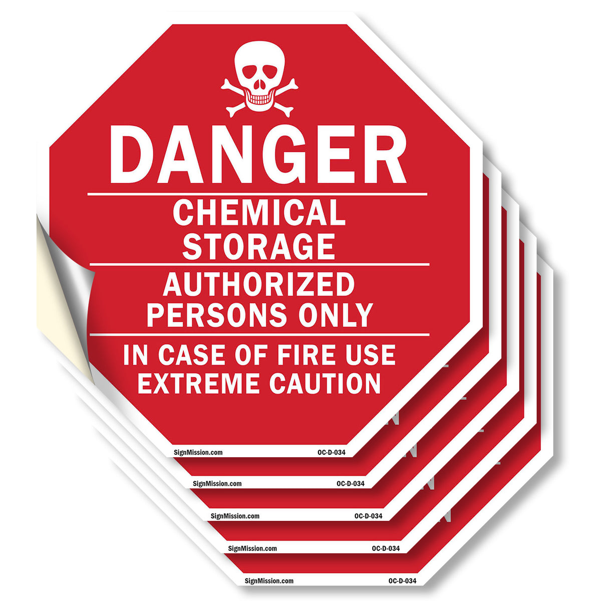 Danger Chemical Storage Authorized Persons Only in Case of Fire Use Extreme Caution