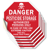 Danger Pesticide Storage Authorized Persons Only in Case of Fire Use Extreme Caution Fire Will Cause Toxic Fumes