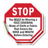 Stop You Must Be Wearing a Face Covering Made of Cloth or Fabric That Covers the Nose and Mouth Before Entering