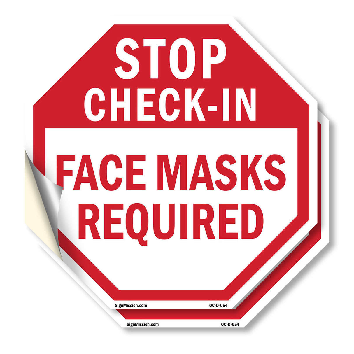 Stop Check-in Face Masks Required