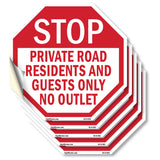 Stop Private Road Residents and Guests Only No Outlet