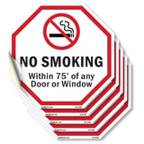 No Smoking Within 75' Of Any Door or Window