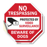 No Trespassing Protected by Video Surveillance Beware of Dogs