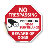 No Trespassing Protected by Video Surveillance Beware of Dogs