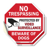 No Trespassing Protected by Video Surveillance Beware of Dogs