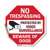No Trespassing Protected by Video Surveillance Beware of Dogs