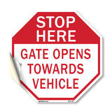 Stop Here Gate Opens Towards Vehicle