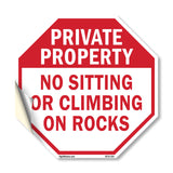 Private Property No Sitting or Climbing on Rocks