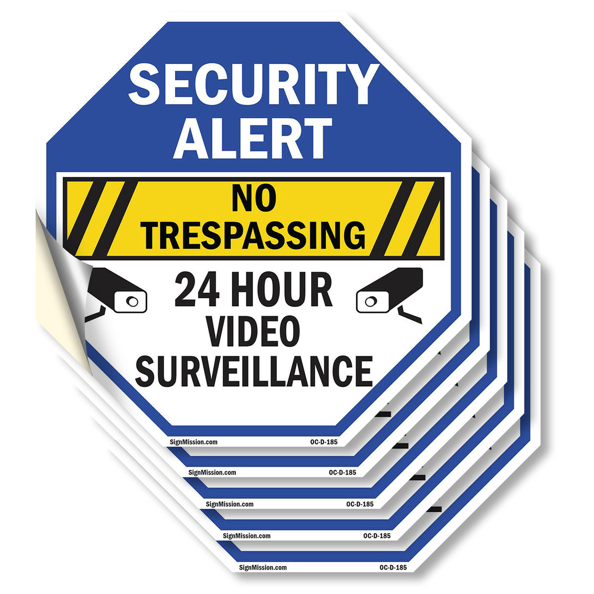 Security Alert No Trespassing 24 Hour Video Surveillance