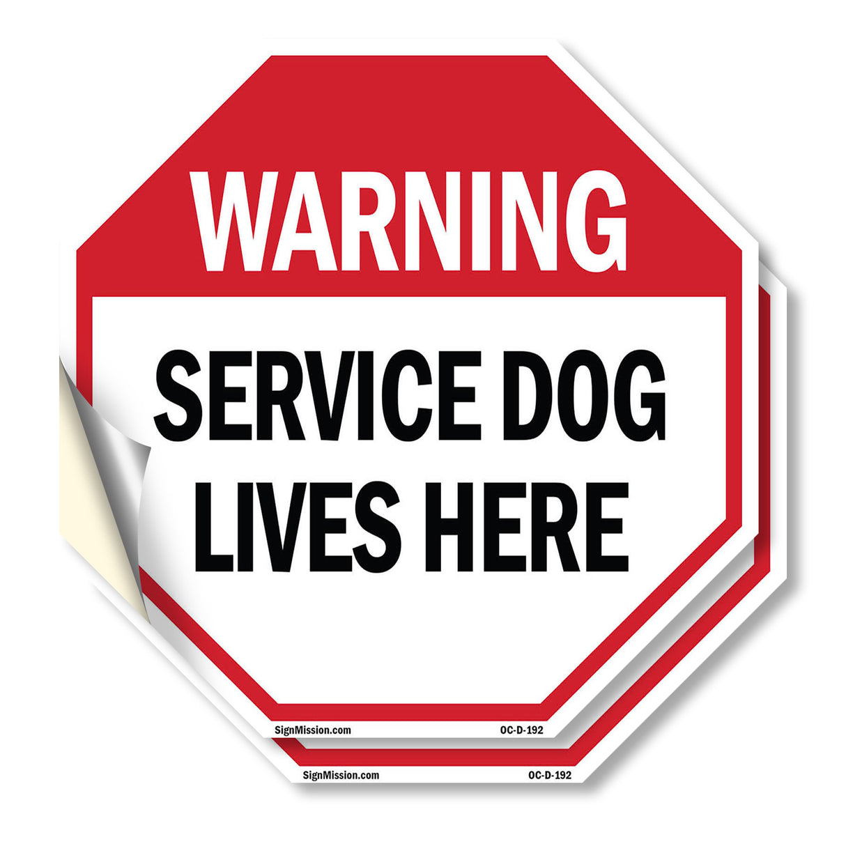 Warning Service Dog Lives Here