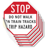 Stop Do Not Walk on Train Tracks Trip Hazard