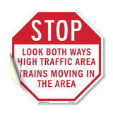 Stop Look Both Ways High Traffic Area Trains Moving in The Area