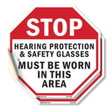 Stop Hearing Protection & Safety Glasses Must Be Worn in This Area