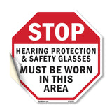 Stop Hearing Protection & Safety Glasses Must Be Worn in This Area