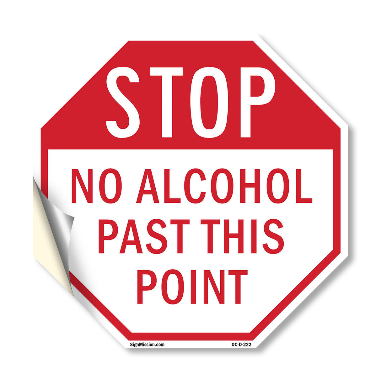 Stop No Alcohol Past This Point