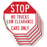 Stop No Trucks Low Clearance Cars Only
