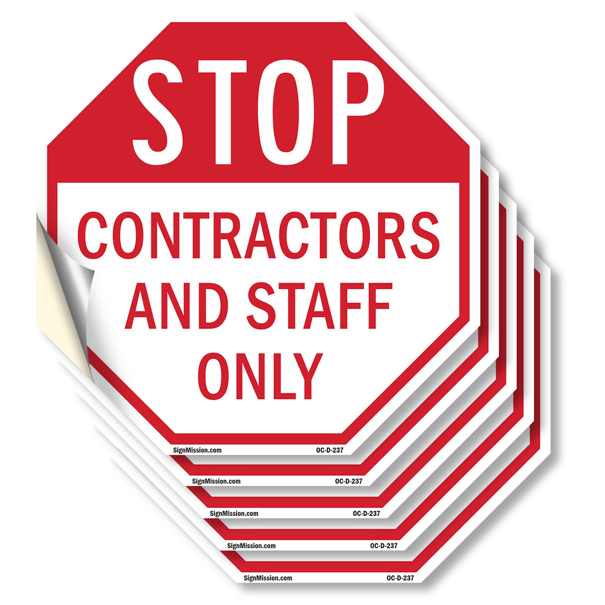 Stop Contractors and Staff Only