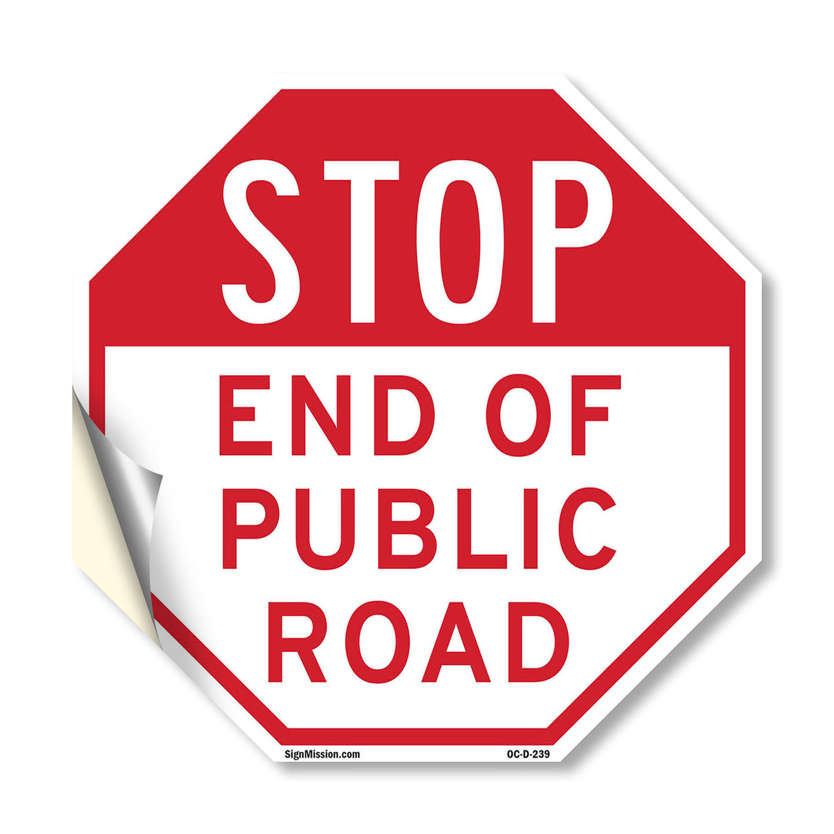 Stop End of Public Road
