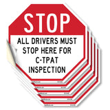 Stop All Drivers Must Stop Here For С-трат Inspection
