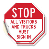 Stop All Visitors and Trucks Must Sign In