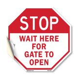 Stop Wait Here for Gate to Open