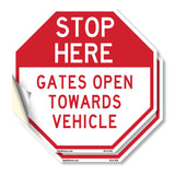 Stop Here Gates Open Towards Vehicle
