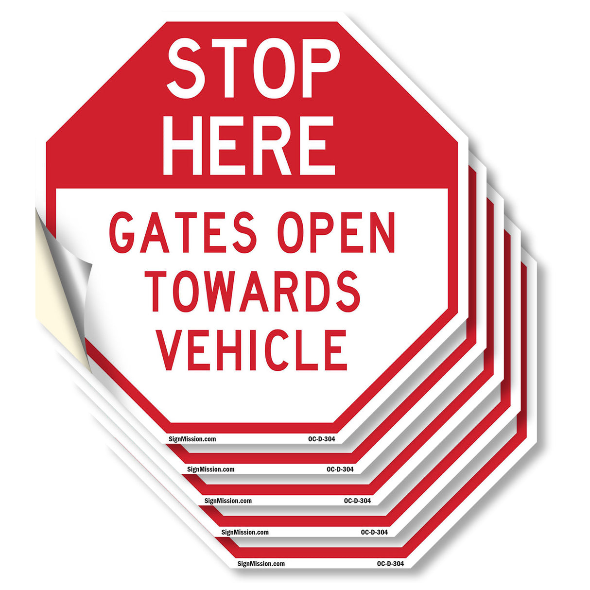 Stop Here Gates Open Towards Vehicle