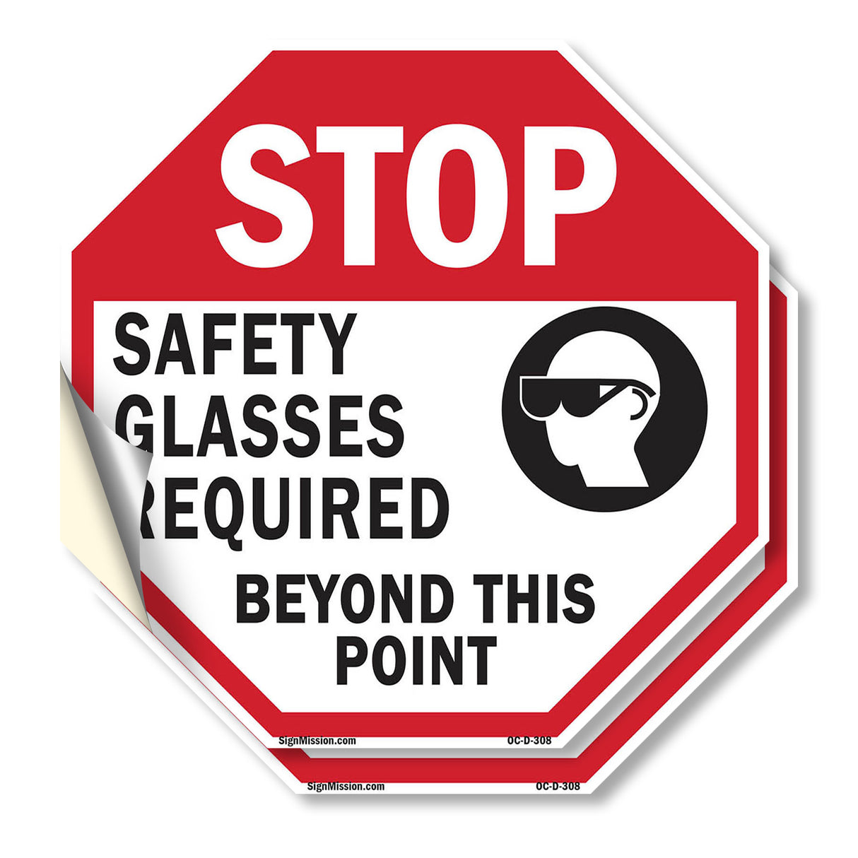 Stop Safety Glasses Required Beyond This Point