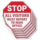 Stop All Visitors Must Report Το Main Office