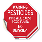 Warning Pesticides Fire Will Cause Toxic Fumes No Smoking